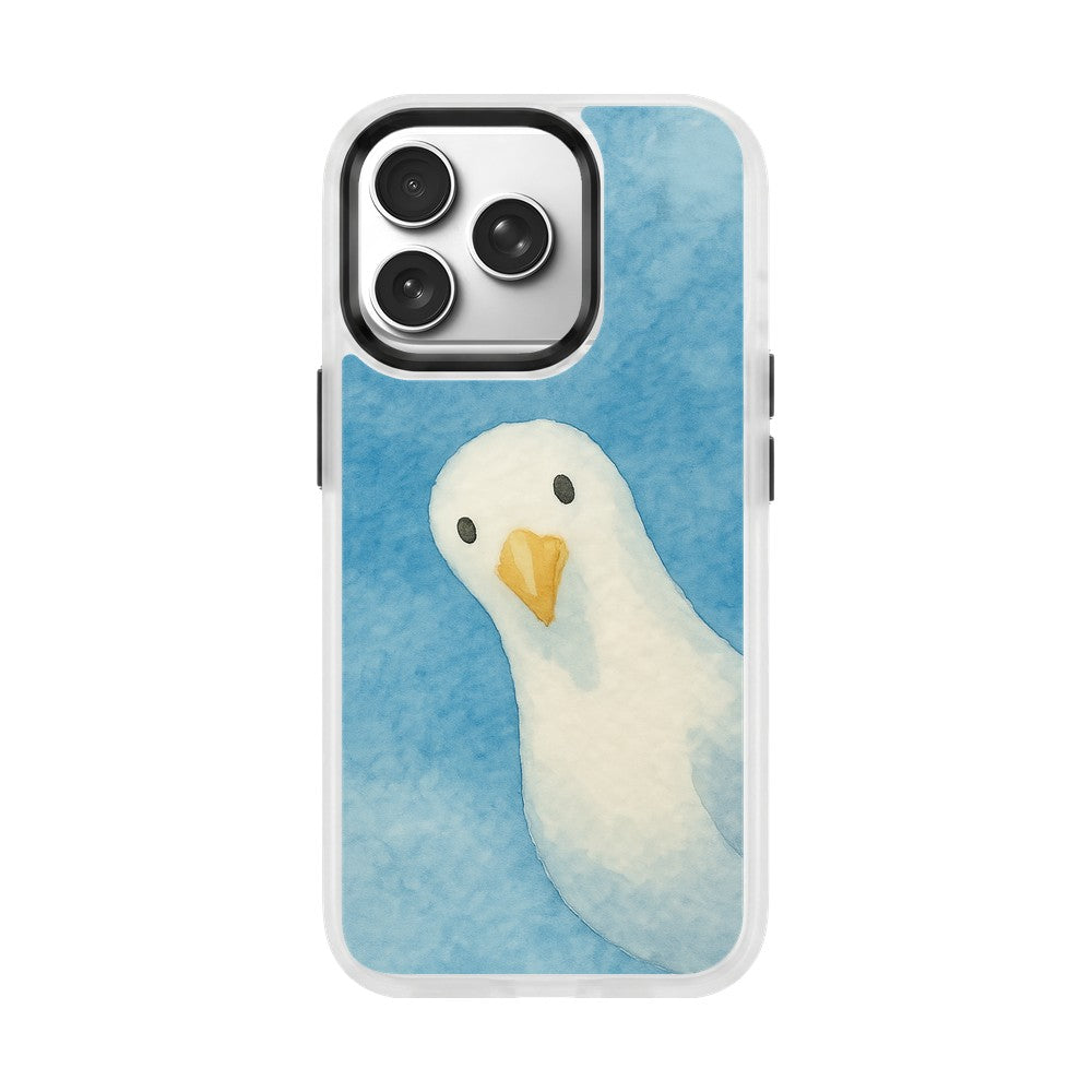 iPhone 18 Pro / 17 Pro Hülle - Möwe blau - "Seagull" - nachhaltig
