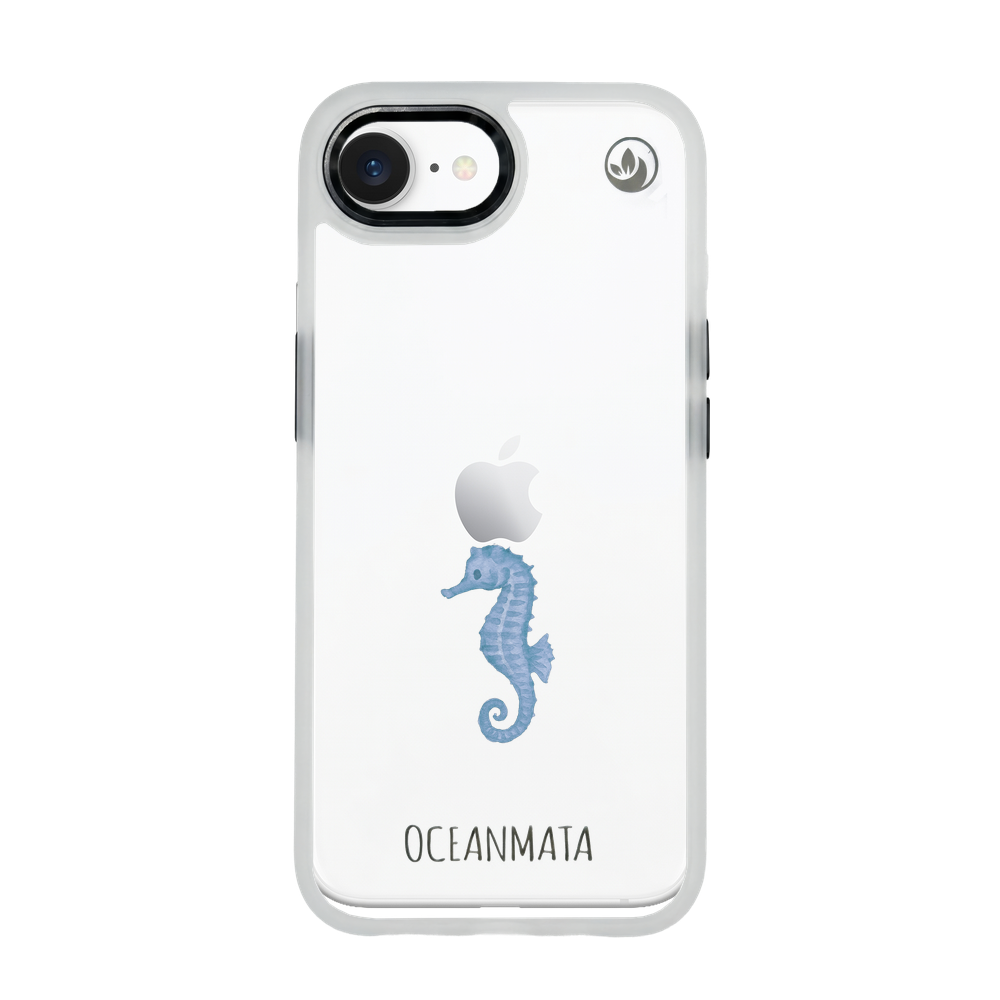 iPhone 16e/17e Hülle - Seepferdchen weiß - "SeahorseTale" - nachhaltig