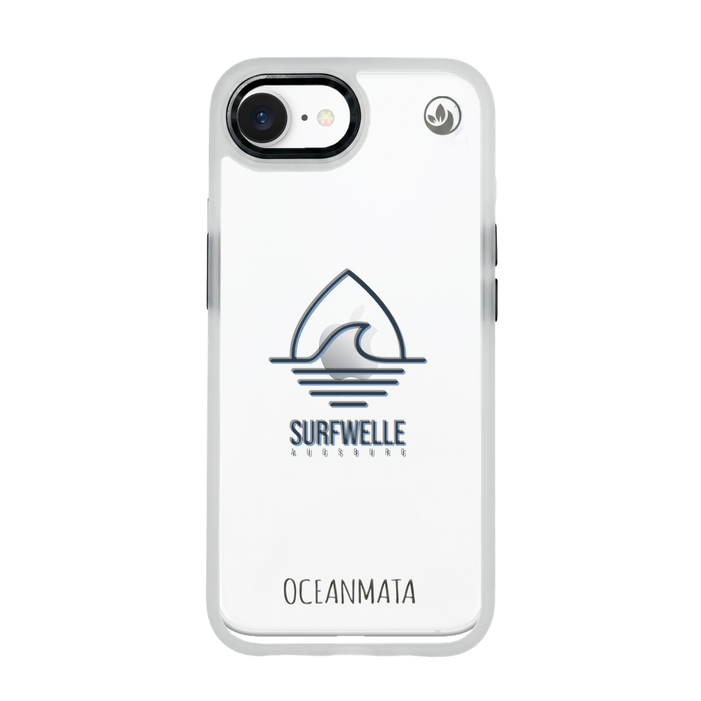 iPhone 16e Hülle - Surfwelle blau - "Surfwelle Augsburg" - nachhaltig
