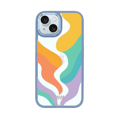 iPhone 15 hoesje - kleurrijke golven - "Tide Flow" - duurzaam