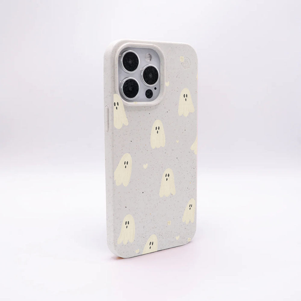iPhone 15 pro max Hülle - Geist weiß - "LittleGhost" - nachhaltig
