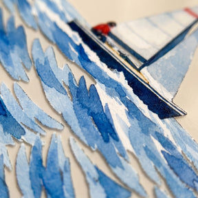 Nachhaltige Handyhülle iPhone 16 pro max Towardsthehorizon aus Ocean Plastic — Detailaufnahme Druck