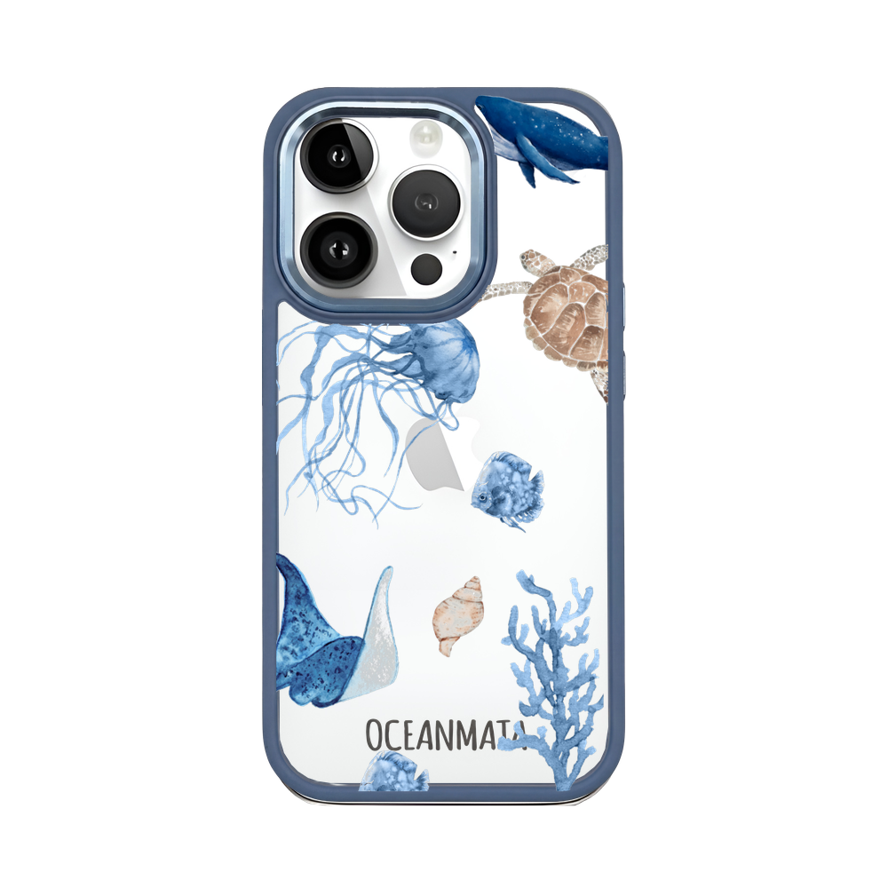 iPhone 14 pro hoesje - witte schildpad - "Turtle &amp; Friends" - duurzaam