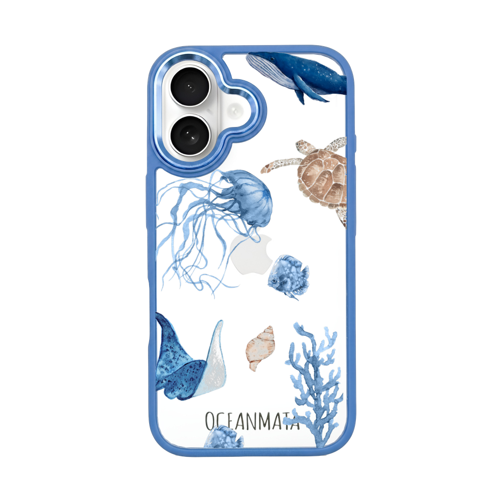 iPhone 16 hoesje - witte schildpad - "Turtle &amp; Friends" - duurzaam