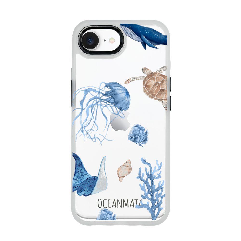 iPhone 16e hoesje - witte schildpad - "Turtle &amp; Friends" - duurzaam