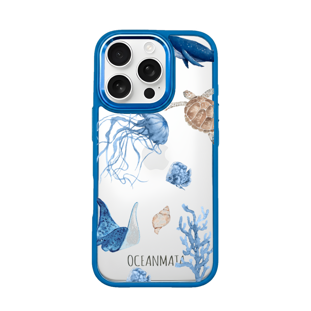 iPhone 16 pro max hoesje - witte schildpad - "Turtle &amp; Friends" - duurzaam