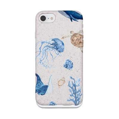 iPhone SE/7/8 Case - White Turtle - "Sea Turtle & Friends" - Sustainable