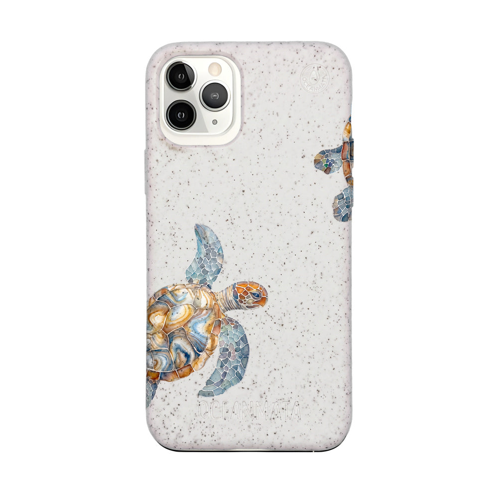 iPhone 11 pro Hülle - Schildkröte weiß - "TurtleGaze" - nachhaltig