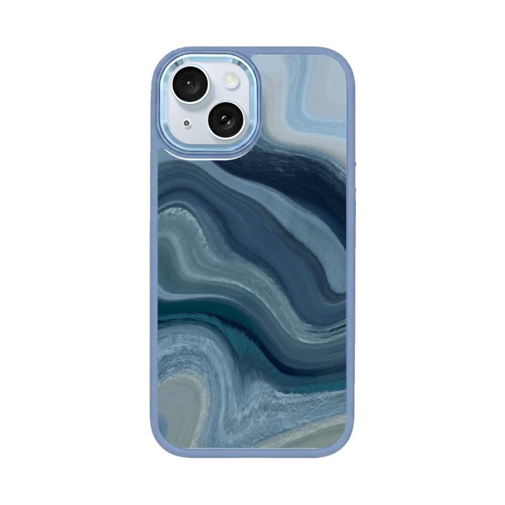 iPhone 15 hoesje - Line Art Ocean - "Waves of Balance" - duurzaam