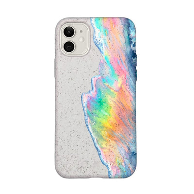 iPhone 11 Case - Rainbow Wave White - "WaveOfPride" - sustainable