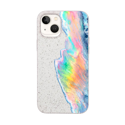 iPhone 13 mini Case - Rainbow Wave White - "WaveOfPride" - sustainable