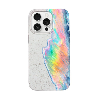 iPhone 16 pro max Hülle - Regenbogen Welle weiß - "WaveOfPride" - nachhaltig