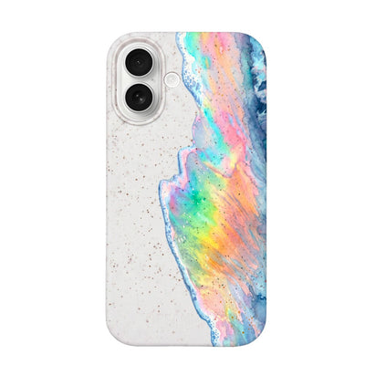 iPhone 17 Case - Rainbow Wave White - "WaveOfPride" - sustainable