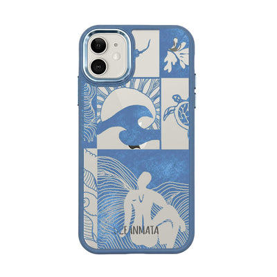 iPhone 11 hoesje - Line Art Ocean - "Waves of Balance" - duurzaam