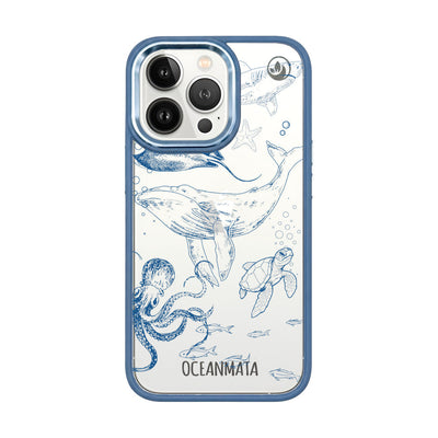 iPhone 13 pro hoesje - walvisblauw - "WhaleLife" - duurzaam 