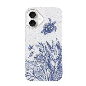 Biologisch abbaubare Handyhülle iPhone 16 Whitesilentwaves — kompostierbar — Vorderseite