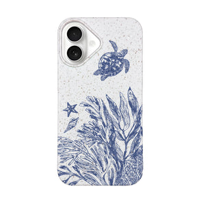 Biologisch abbaubare Handyhülle iPhone 16 Whitesilentwaves — kompostierbar — Vorderseite