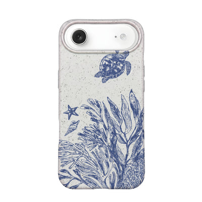 iPhone 17 Air Hülle - Schildkröten weiß - "White Silent Waves" - nachhaltig