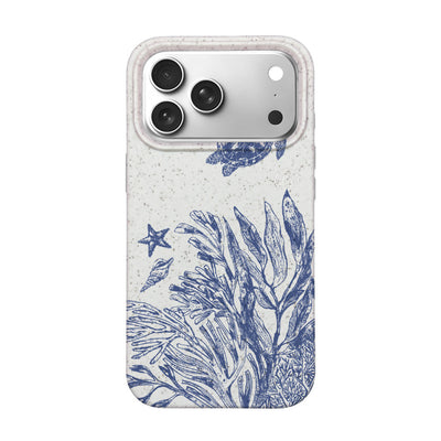 iPhone 18 Pro Max / 17 Pro Max Hülle - Schildkröten weiß - "White Silent Waves" - nachhaltig