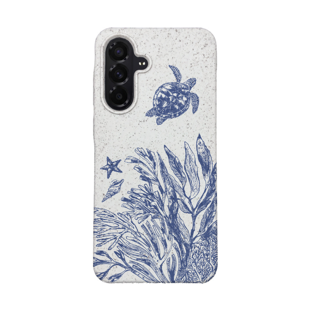 Samsung A56 Case - Turtles White - "White Silent Waves" - sustainable