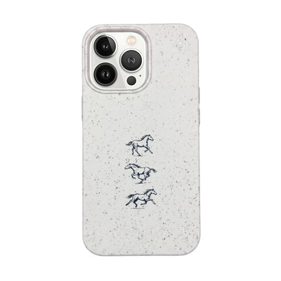 iPhone 13 pro max Hülle - Pferd weiß - "wild" - nachhaltig
