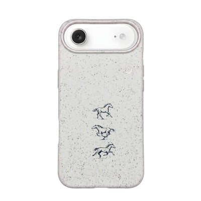 iPhone 17 Air Hülle - Pferd weiß - "wild" - nachhaltig